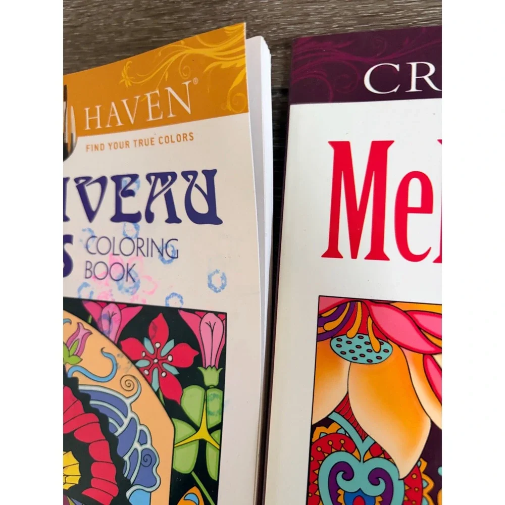 Creative Haven Art Nouveau & Mehndi Designs Coloring Book Set Marty Noble Dover